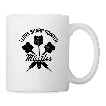 I Love Sharp Pointed Missiles Dart Player Darts Da - Mug - white - Right