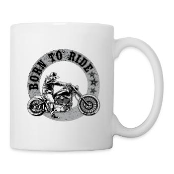 Motocyclette. Né pour conduire. - Mug blanc - blanc - Droite