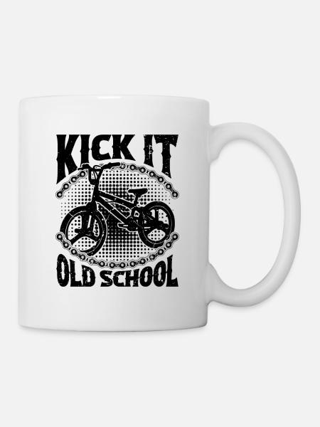 Kick It Old School BMX Racing Cycling BMX Rider - Mug - white