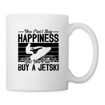 You Can't Buy Happiness Retro Watercraft Jet Skier - Mug - white - Right