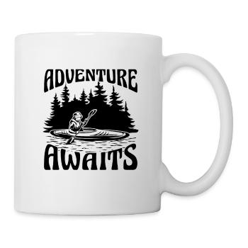 L’aventure attend l’amateur de kayak pédalo kayak - Mug blanc - blanc - Droite