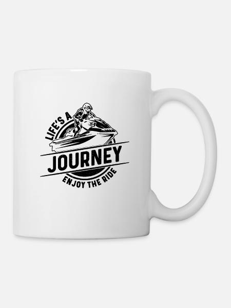 La vie est un voyage Profitez de la balade en jet skieur - Mug blanc - blanc