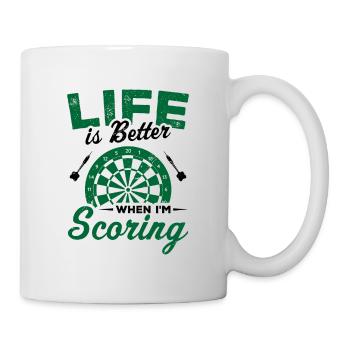Life Is Better When I'm Darting Dart Player Darts - Mug - white - Right