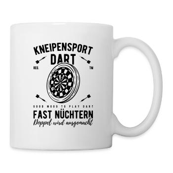Kneipensport Dart Fast Nüchtern Doppel Wird Ausgem - Tasse - Weiß - Rechts