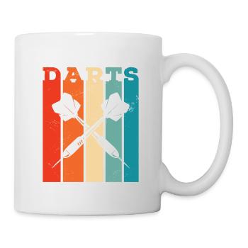 Retro Graphic Dart Player Darts Dartboard Bullseye - Mug - white - Right