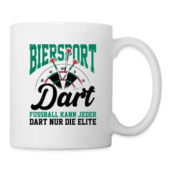 Biersport Dart Fußball Kann Jeder Dart Nur Die Eli - Tasse - Weiß - Rechts