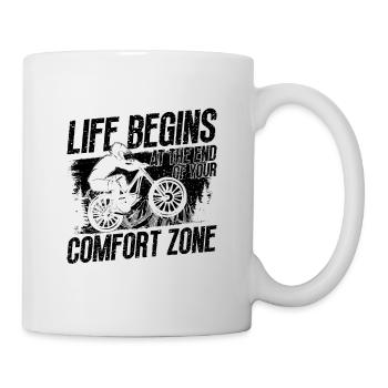 Life Begins At The End Bike Racing Mountain Biker - Mug - white - Right