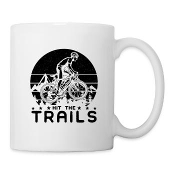 Hit The Trails Retro Loves Cyclist Mountain Biker - Tasse - Weiß - Rechts