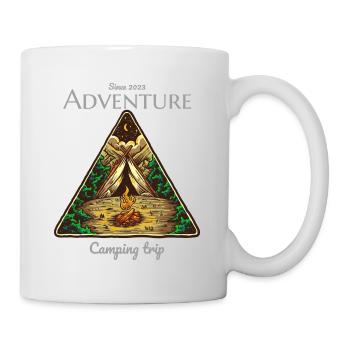 Adventure camping trip travel nature mountains - Tasse - Weiß - Rechts