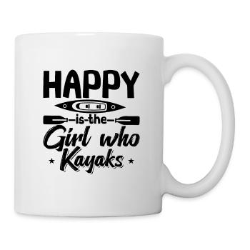 Heureuse est la fille qui fait du kayak Rafting Kayak L’amateur - Mug blanc - blanc - Droite