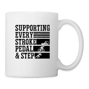 Soutenir chaque amateur de triathlon de course de pédales de course - Mug blanc - blanc - Droite