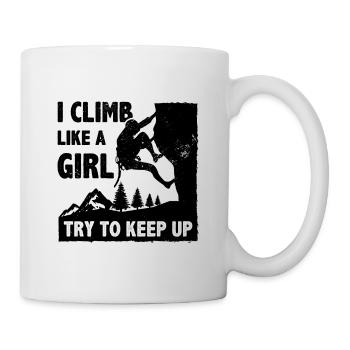 I Climb Like A Girl Try To Keep Up Bouldering Clim - Mug - white - Right