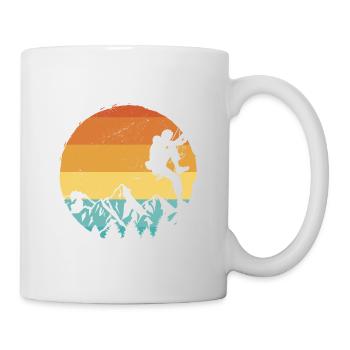 Retro Graphic Climbing Bouldering Rock Climber Mou - Mug - white - Right