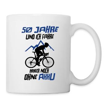 50. Geburtstag Radfahrer Fahrrad Geschenkidee - Tasse - Weiß - Rechts
