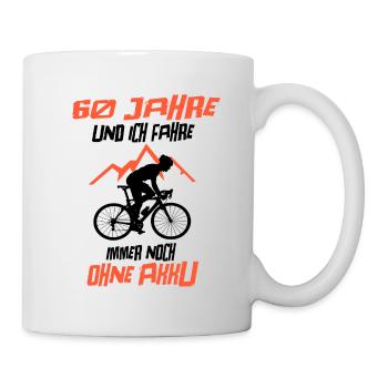 60. Geburtstag Radfahrer Fahrrad Geschenkidee - Tasse - Weiß - Rechts
