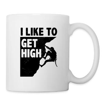 I Like To Get High Bouldering Mountaineering Climb - Mug - white - Right
