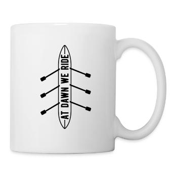 À l’aube, nous montons des rameurs de sports nautiques en aviron - Mug blanc - blanc - Droite