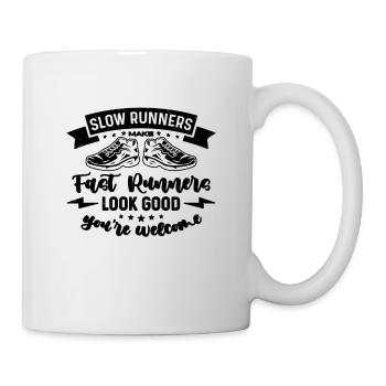 Slow Runners Make Fast Runners Athletic Marathoner - Tasse - Weiß - Rechts