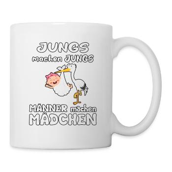 Jungs machen Jungs Männer machen Mädchen - Tasse - Weiß - Rechts