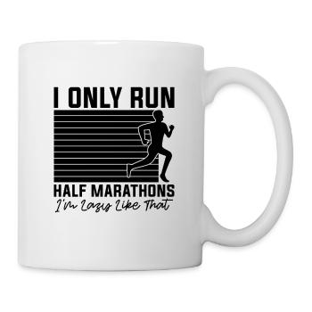 Je ne cours que des semi-marathons Je cours marathonien - Mug blanc - blanc - Droite