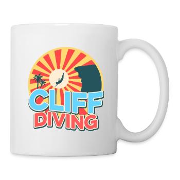 Retro Graphic Cliff Diver Cliff Diving Tombstoning - Mug - white - Right