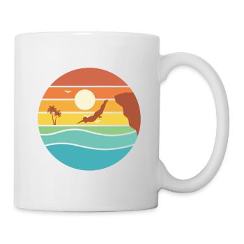 Retro Graphic Cliff Diver Cliff Diving Tombstoning - Mug - white - Right