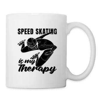 Le patinage de vitesse est ma thérapie patins patineur de vitesse - Mug blanc - blanc - Droite