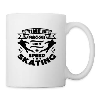 Time Is Precious Use It Winter Sports Speed Skater - Tasse - Weiß - Rechts