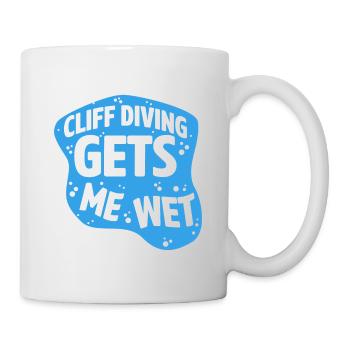 Cliff Diving Gets Me Wet Cliff Diver Base Jumping - Mug - white - Right