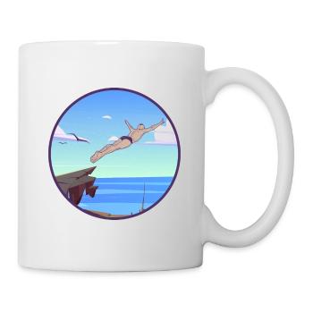 Retro Graphic Cliff Diver Cliff Diving Tombstoning - Mug - white - Right