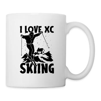 I Love XC Skiing Winter Snow Ski Racing XC Skier - Tasse - Weiß - Rechts