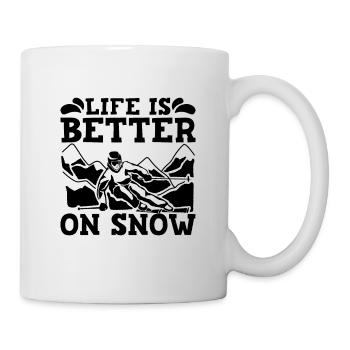 La vie est meilleure sur Ski de neige Sports d’hiver Skieur XC - Mug blanc - blanc - Droite