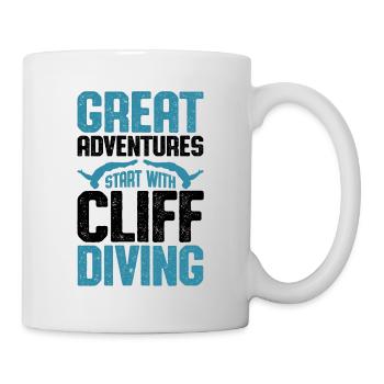 Great Adventures Start With Claff Diving Tombstoni - Mug - white - Right