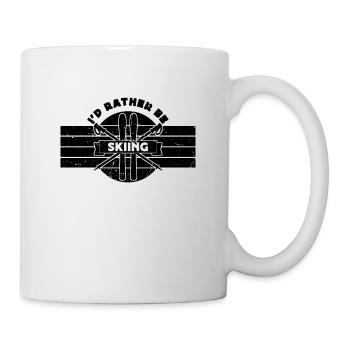 Je préfère être rétro sports d’hiver ski XC skieur - Mug blanc - blanc - Droite