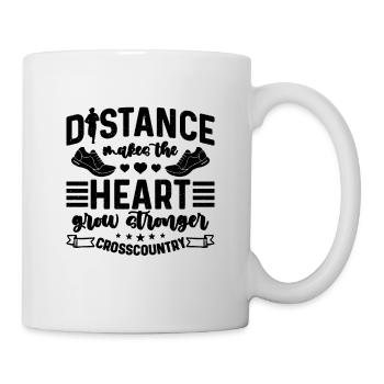 La distance fait du cœur un coureur de campagne sur longue piste - Mug blanc - blanc - Droite