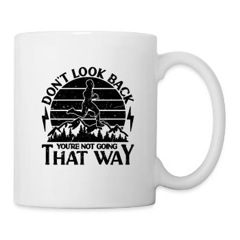 Ne regardez pas en arrière Retro Marathon Race Country Runner - Mug blanc - blanc - Droite