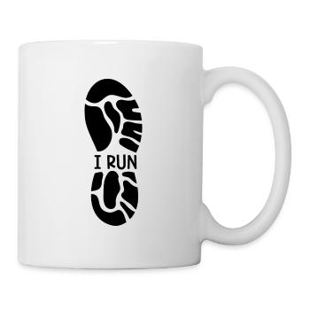 Je cours aime la course de marathon course de pays coureur - Mug blanc - blanc - Droite