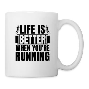 Life Is Better When Marathon Race Country Runner - Tasse - Weiß - Rechts