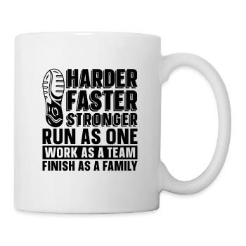 Harder Faster Stronger Long Track Country Runner - Mug - white - Right