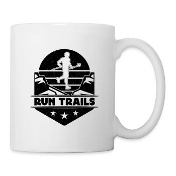 Run Trails Retro Loves Ultra Running Trail Runner - Mug - white - Right