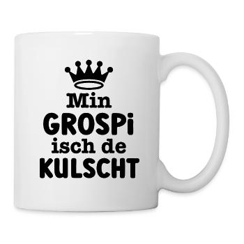 Min Grospi isch de kulscht Opa Schweiz Grosspapi - Tasse - Weiß - Rechts