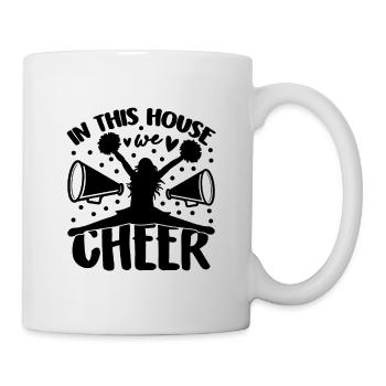 Dans cette maison, nous applaudissons aime danser pom-pom girls - Mug blanc - blanc - Droite