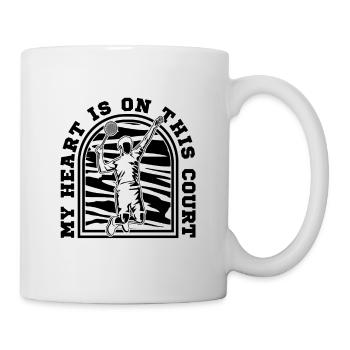 My Heart Is On This Court Racquet Badminton Player - Mug - white - Right