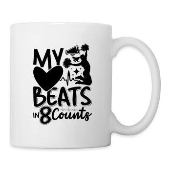 Mon cœur bat en 8 chefs d’accusation Pom-pom girl de l’équipe d’encouragement - Mug blanc - blanc - Droite