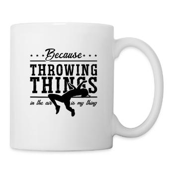Because Throwing Things In Race Running Sprinter - Tasse - Weiß - Rechts