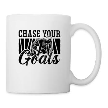 Poursuivez vos objectifs Sprinter de course de triathlon rétro - Mug blanc - blanc - Droite