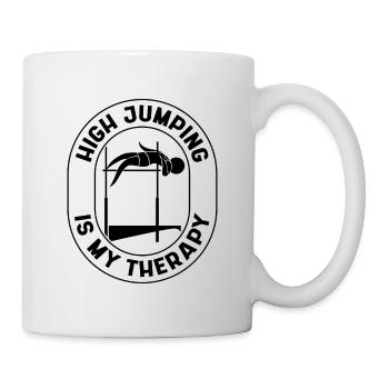 High Jump Is My Therapy Pole Vaulting High Jumper - Tasse - Weiß - Rechts