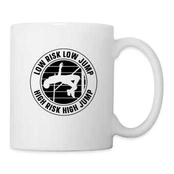 Low Risk Low Jump High Retro Shot Put High Jumper - Tasse - Weiß - Rechts