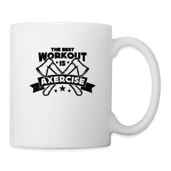 Le meilleur entraînement est le lancer de hache - Mug blanc - blanc - Droite