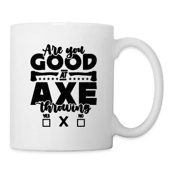 Êtes-vous doué pour le lancer de hache Lanceur de hache Bullseye - Mug blanc - blanc - Droite